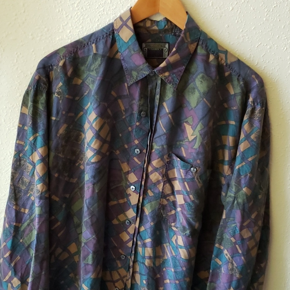 90s Silk button down Halloween costume idea! - Picture 1 of 2